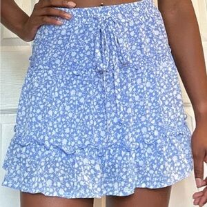 Blue floral skirt